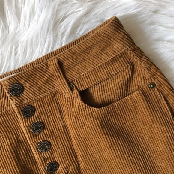 Indigo Rein Brown Corduroy Mini Skirt 3 - Picture 3 of 6